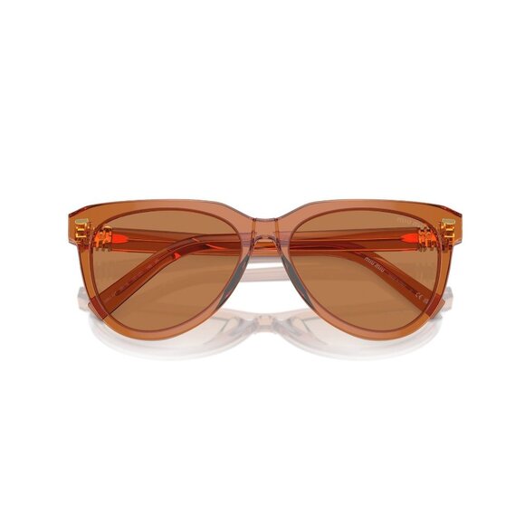 New MIU MIU Brown Aviator SMU 12Z 15T-2Z1 Sunglasses Women - Picture 4 of 6